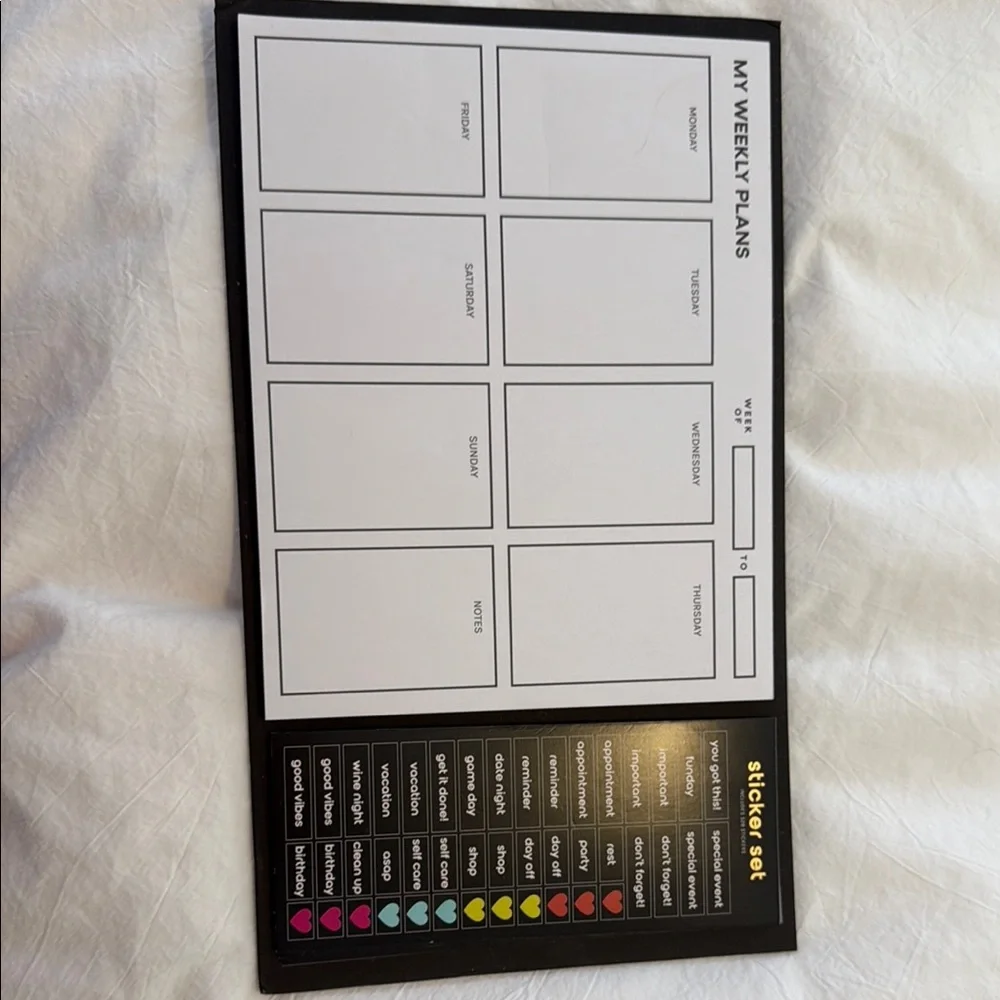 Weekly Planner Pad with Sticker Set
